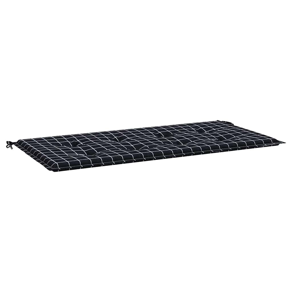 Cuscino Panca Giardino a Quadri Nero 120x50x4cm Tessuto Oxford - homemem39