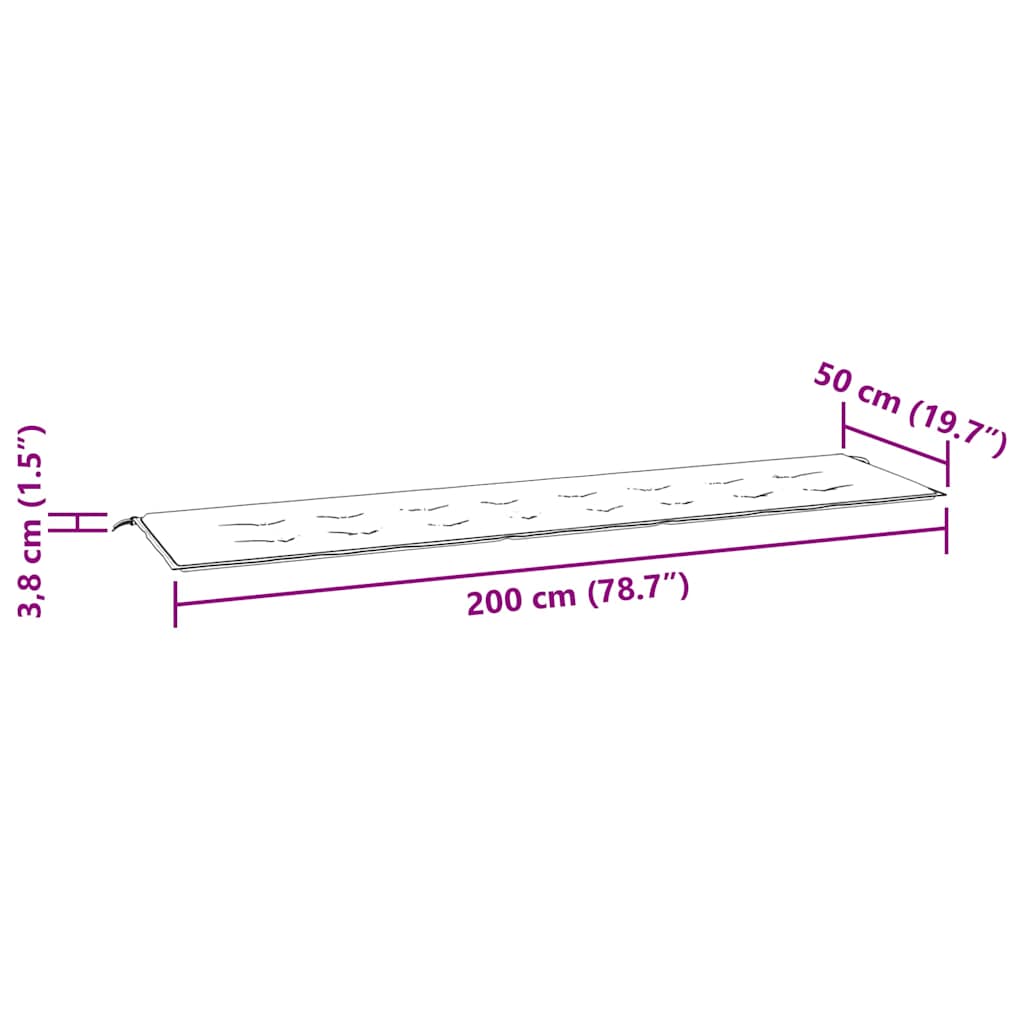 Cuscino Panca Giardino Righe Bianche e Blu 200x50x4 cm Tessuto - homemem39