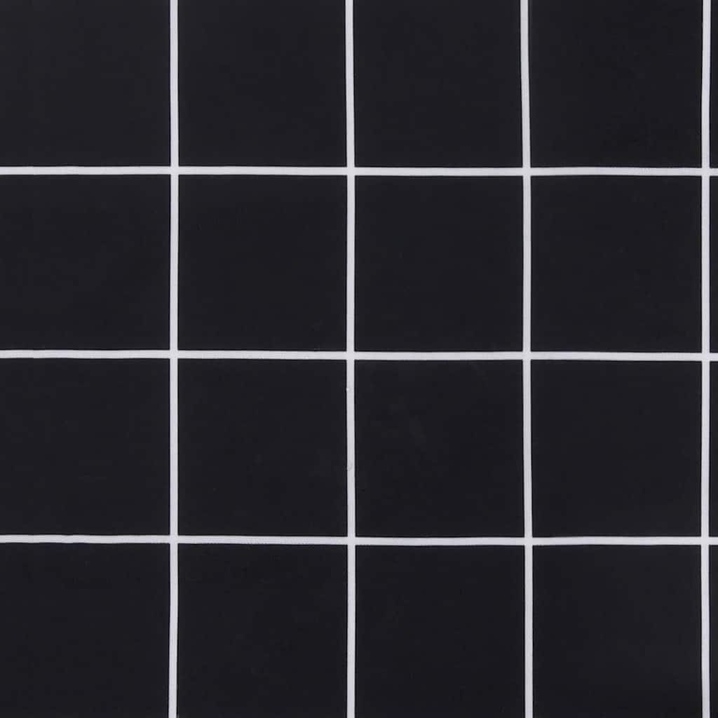 Cuscino Panca Giardino Motivo a Quadri Nero 200x50x4 cm Tessuto - homemem39