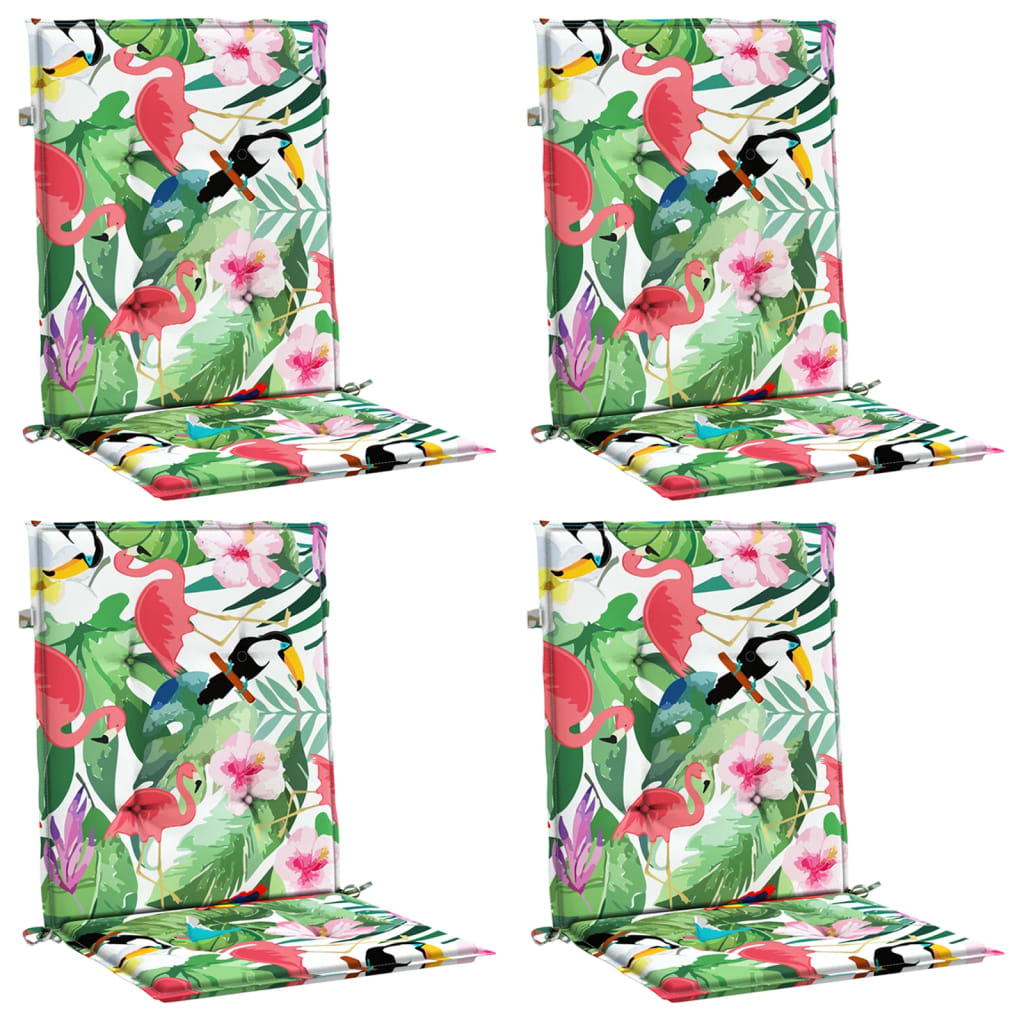 Cuscini per Sedia Schienale Basso 4 pz Multicolore in Tessuto - homemem39