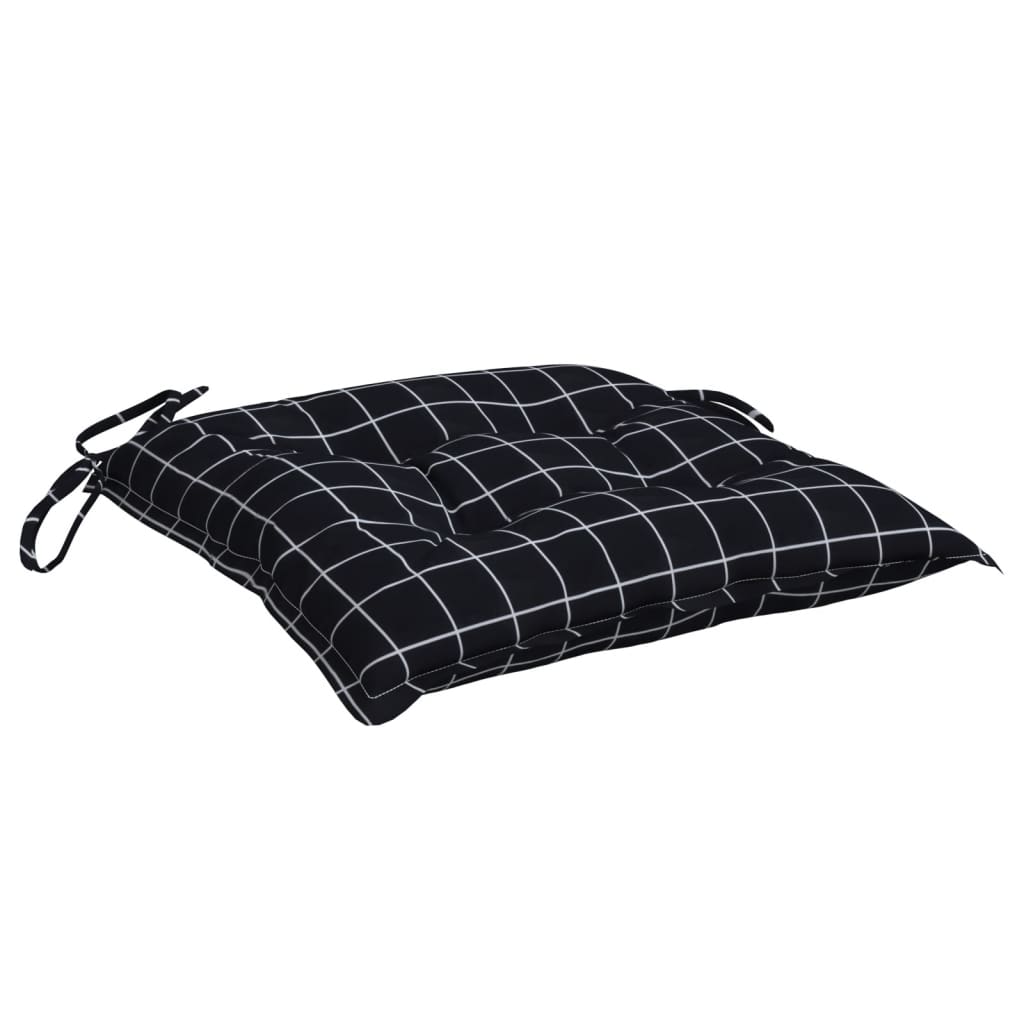 Cuscini per Sedia 4 pz Motivo a Quadri Nero 40x40x7 cm Tessuto - homemem39