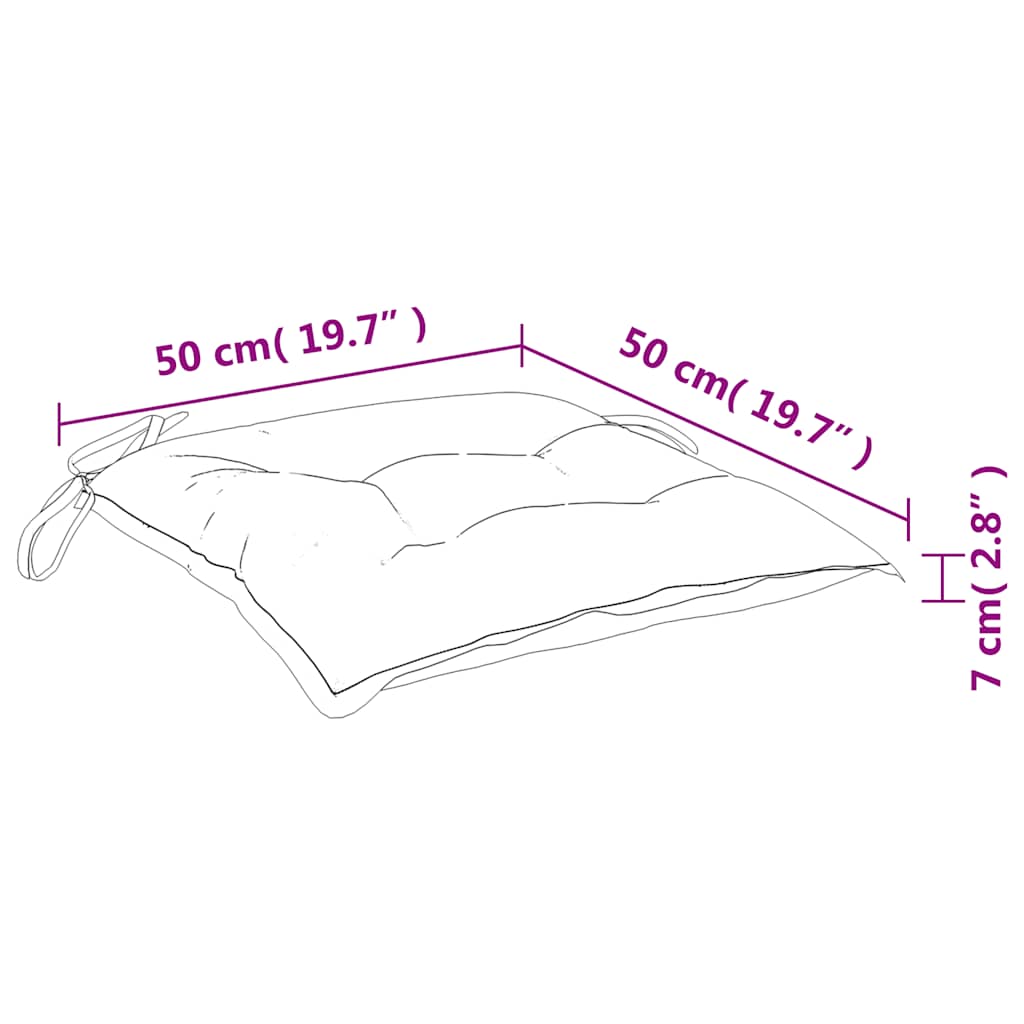 Cuscini per Sedia 4pz Motivo a Foglie 50x50x7 cm Tessuto Oxford | homemem39
