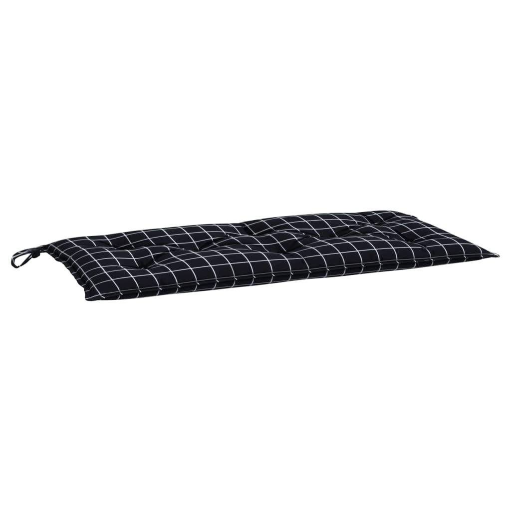 Cuscino per Panca a Quadri Neri 100x50x7 cm in Tessuto Oxford - homemem39