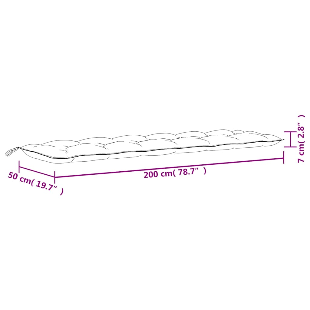 Cuscini per Panca da Giardino 2 pz Turchese 200x50x7 cm Tessuto | homemem39