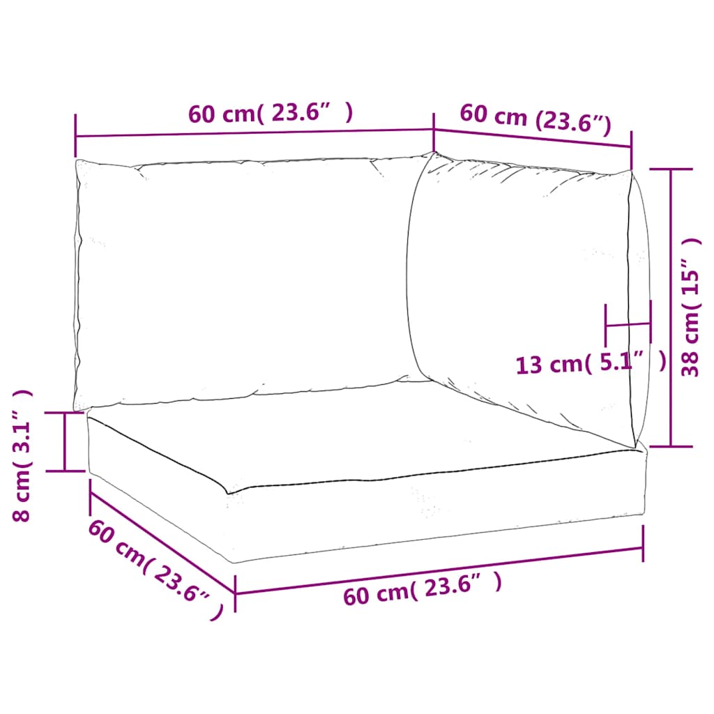 Cuscini per Pallet 3 pz Strisce Blu e Bianche Tessuto Oxford | homemem39