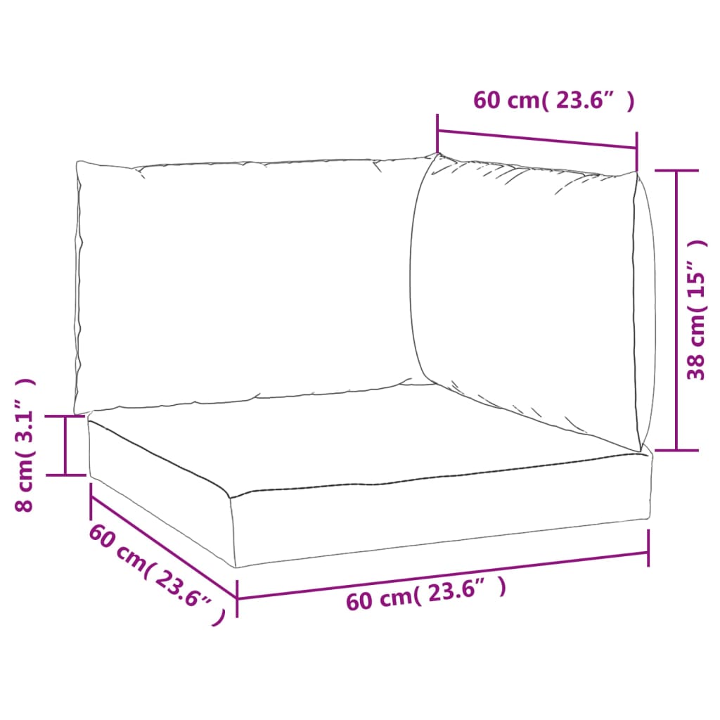 Cuscini per Pallet 3 pz Motivo a Quadri Nero in Tessuto Oxford | homemem39