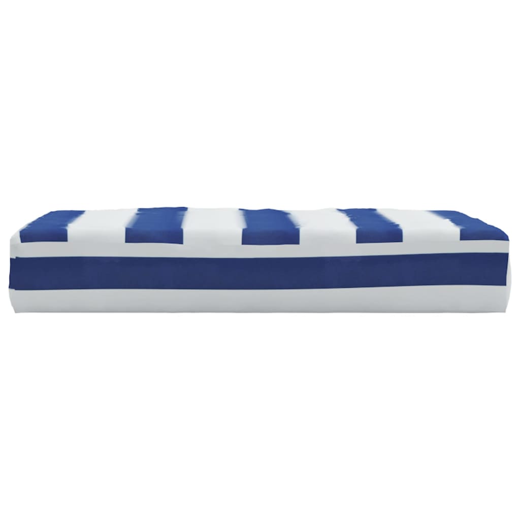 Cuscino Pallet Strisce Bianche e Blu Tessuto Oxford