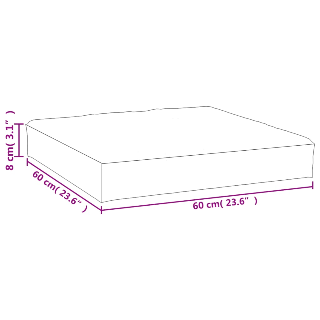 Cuscino per Pallet Multicolore 60x60x8 cm in Tessuto Oxford - homemem39