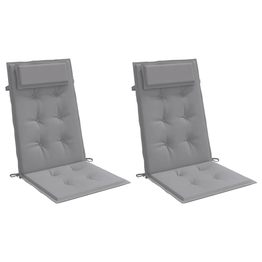 Cuscini per Sedia Schienale Alto 2 pz Grigio Tessuto Oxford - homemem39