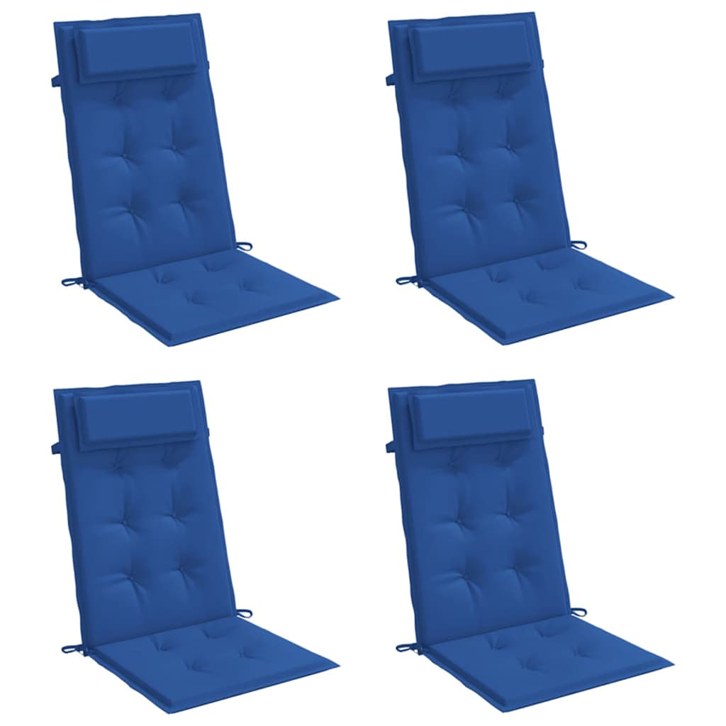 Cuscini Sedia con Schienale Alto 4 pz Blu Reale Tessuto Oxford - homemem39