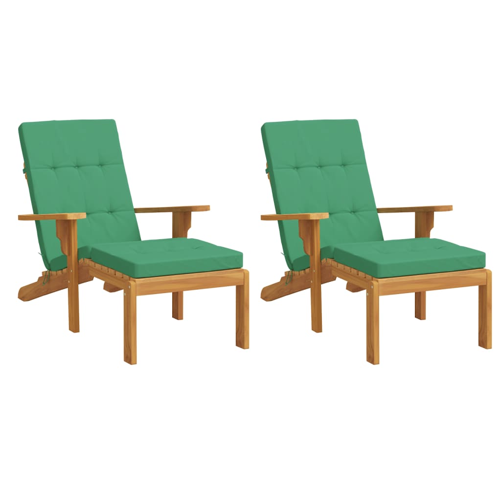 Cuscini per Sedia a Sdraio 2 pz Verde in Tessuto Oxford - homemem39