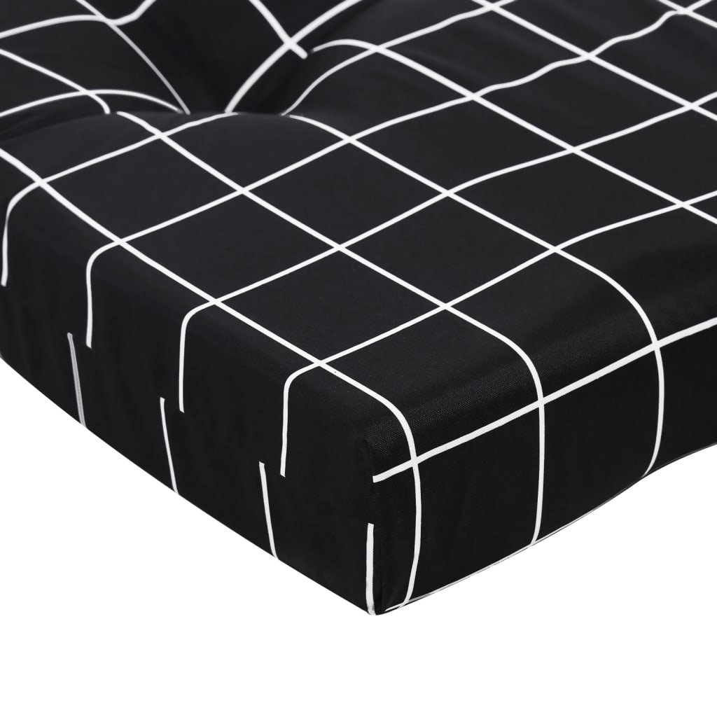 Cuscini Sedia Sdraio 2 pz Motivo Quadri Nero in Tessuto Oxford - homemem39