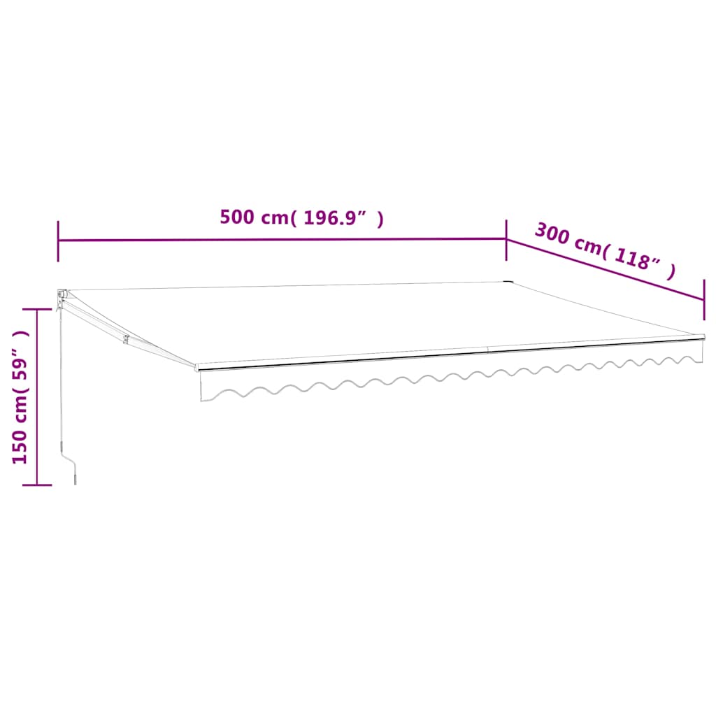 Tenda Sole Automatica Retrattile Blu e Bianca 5x3 m | homemem39