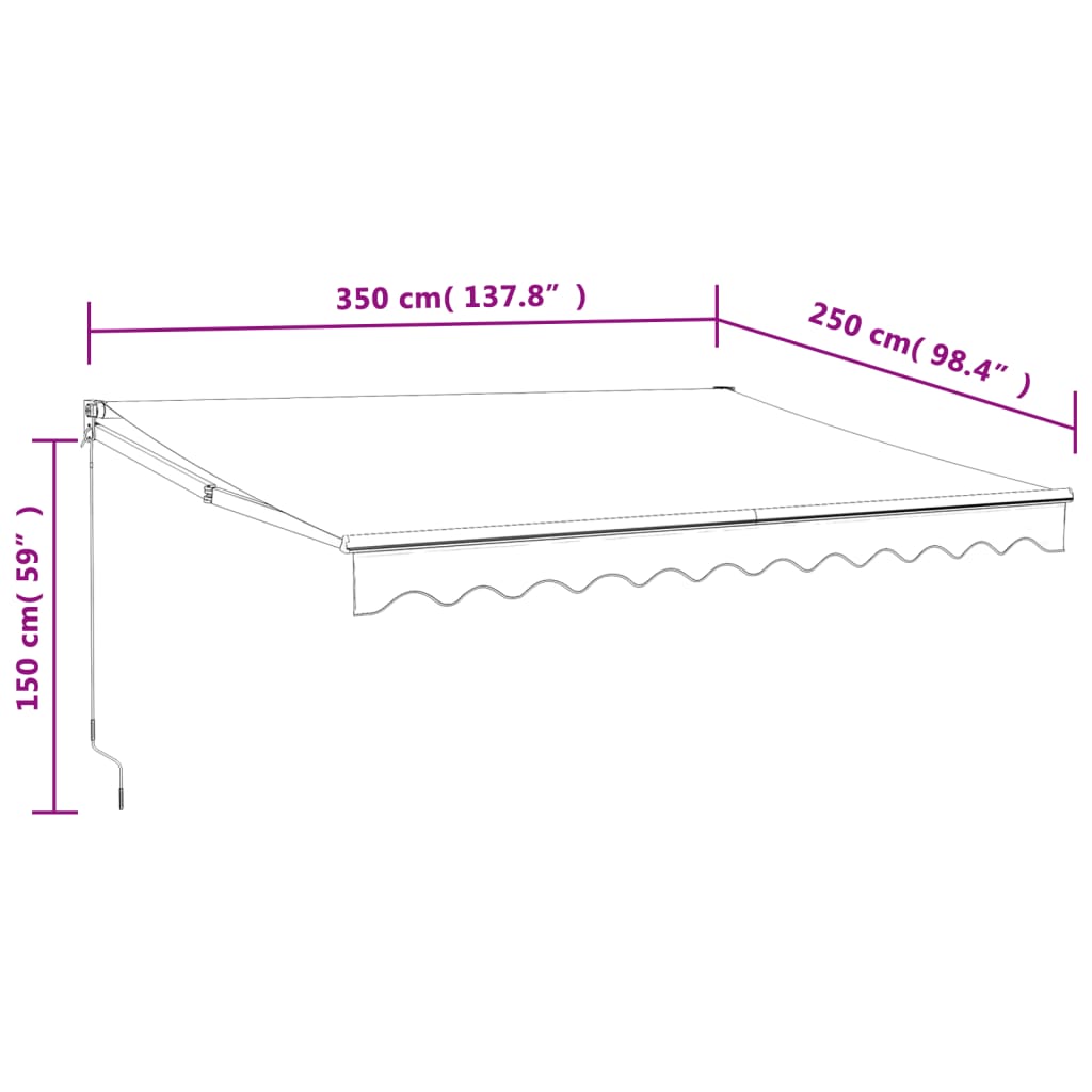Tenda Sole Automatica Retrattile Crema 3,5x2,5 m