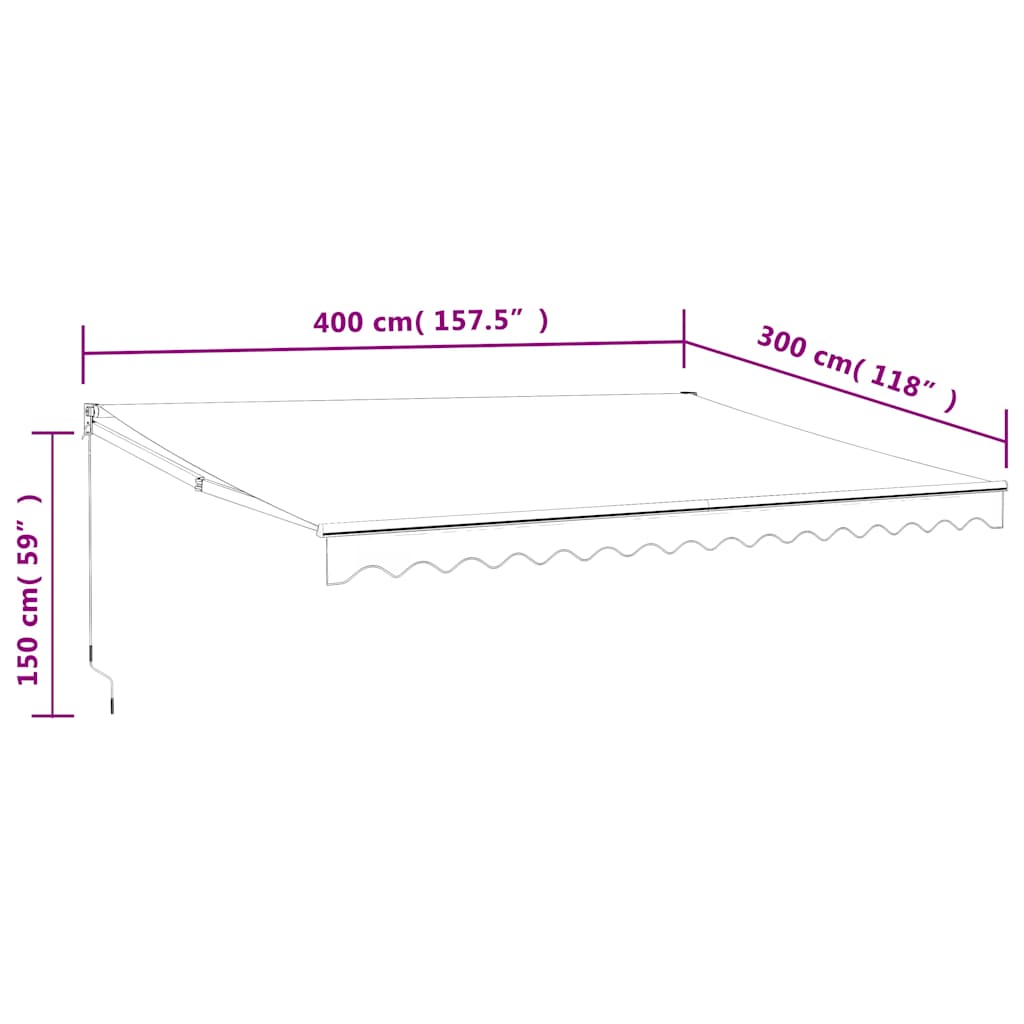 Tenda Sole Automatica Retrattile Crema 4x3 m | homemem39