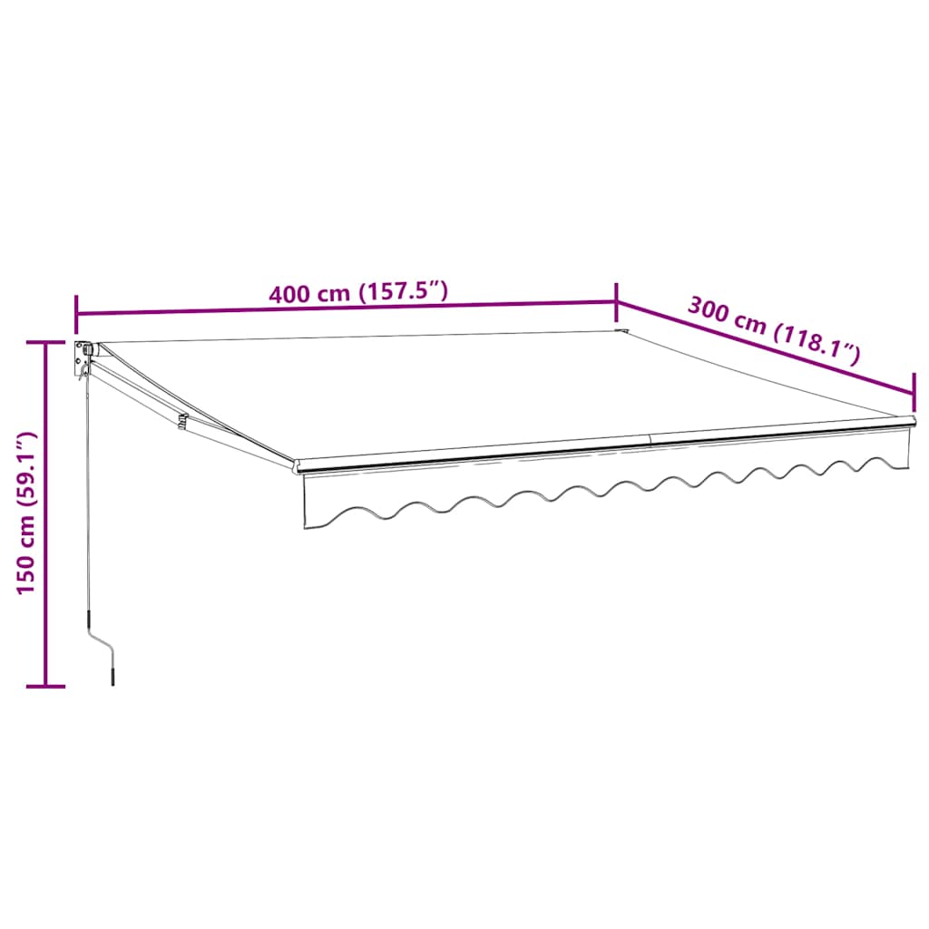 Tenda Sole Automatica Retrattile Antracite 4x3 m | homemem39