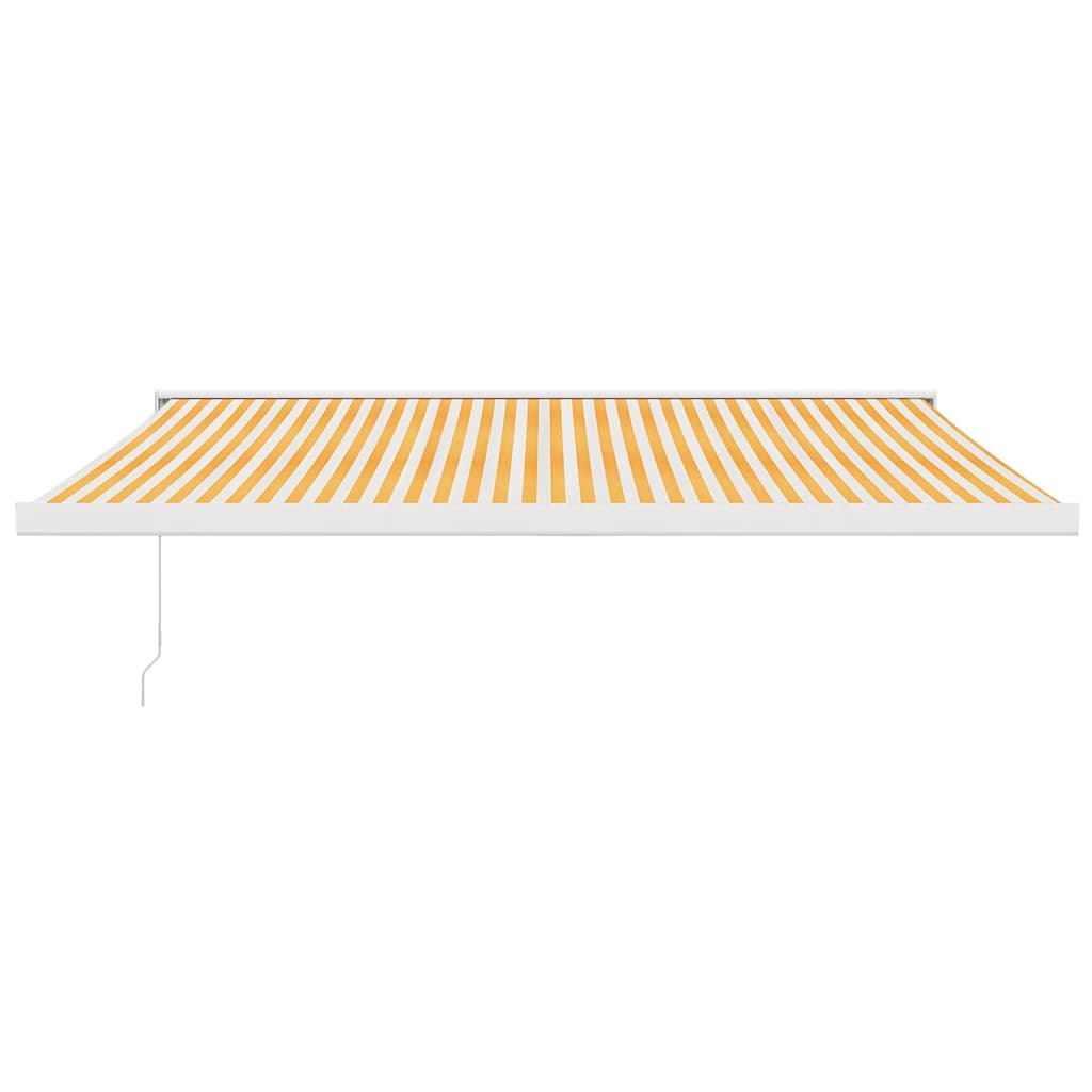 Tenda Sole Retrattile Gialla e Bianca 4x3 m Tessuto e Alluminio - homemem39