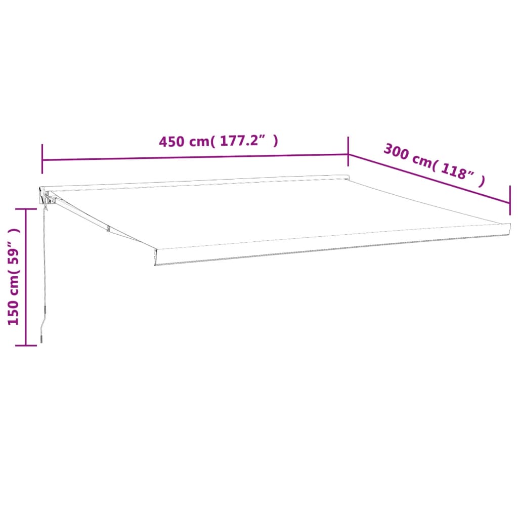 Tenda Retrattile Arancione Marrone 4,5x3 m Tessuto e Alluminio | homemem39