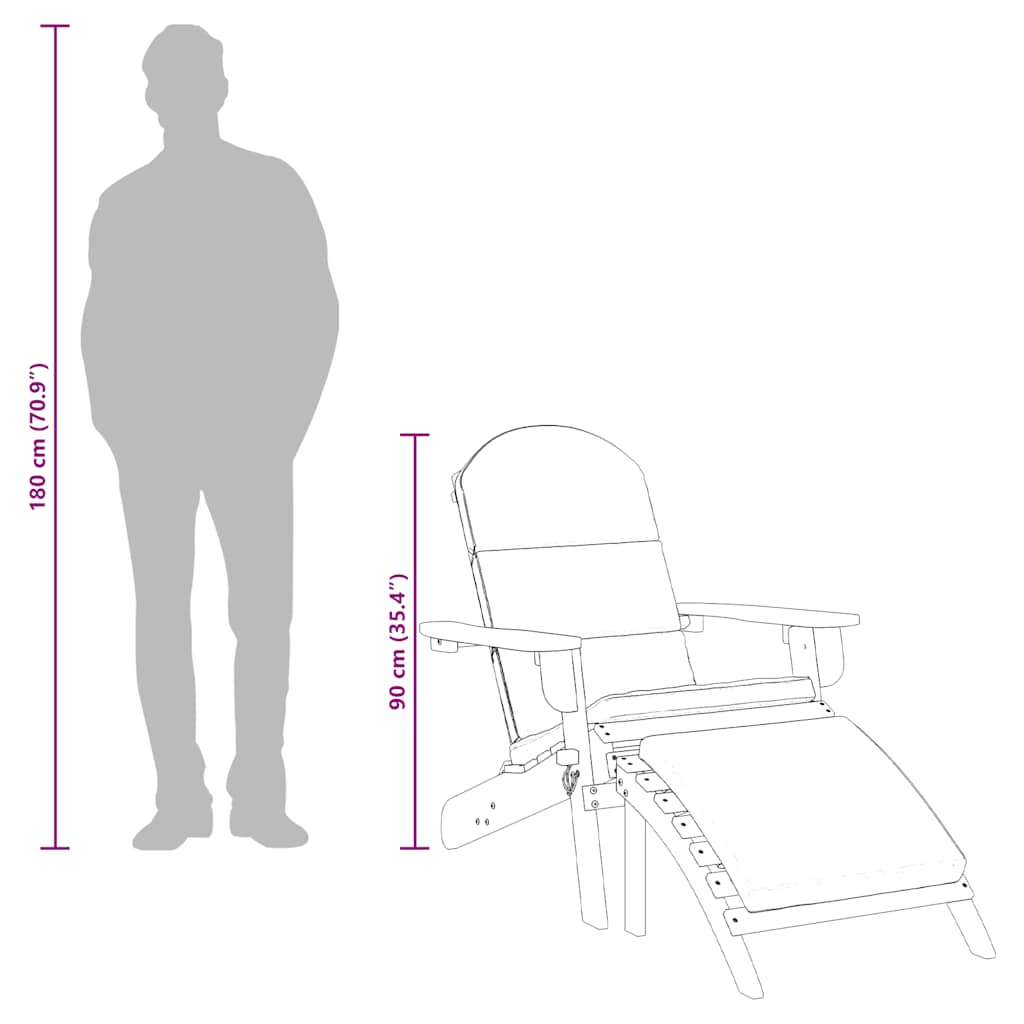 Sedia Adirondack Giardino con Poggiapiedi Legno Massello Acacia - homemem39