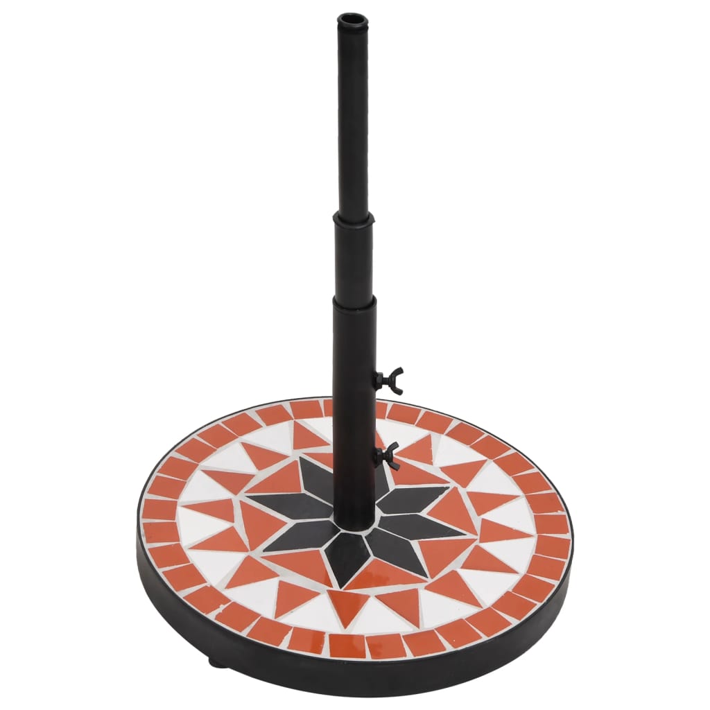 Base per Ombrellone Terracotta e Bianco Rotonda 12 kg - homemem39