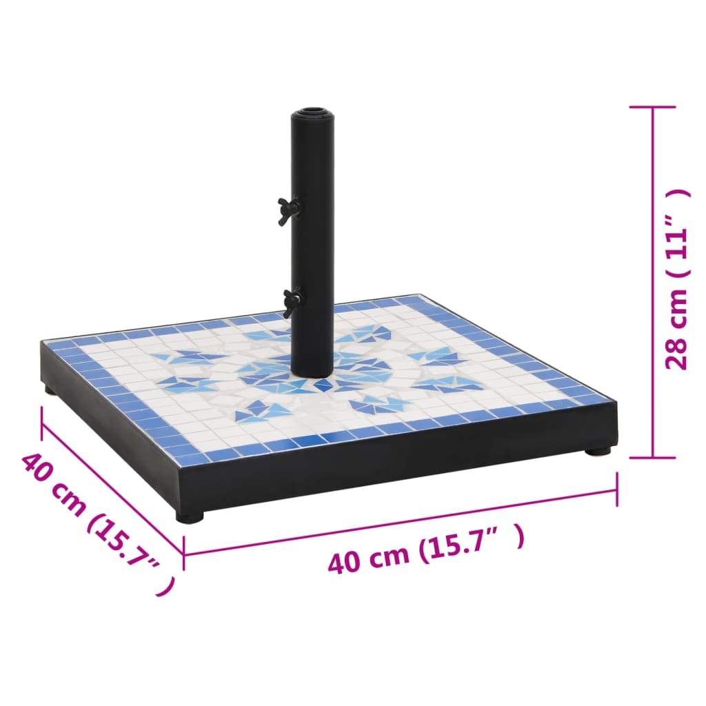 Base per Ombrellone Blu e Bianco Quadrata 12 kg - homemem39