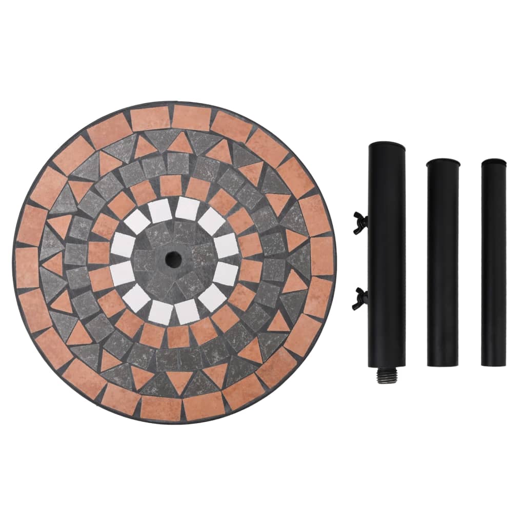 Base per Ombrellone Terracotta e Bianco Rotonda 12 kg - homemem39