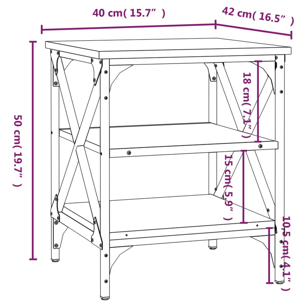 Tavolini 2 pz Neri 40x42x50 cm in Legno Multistrato - homemem39