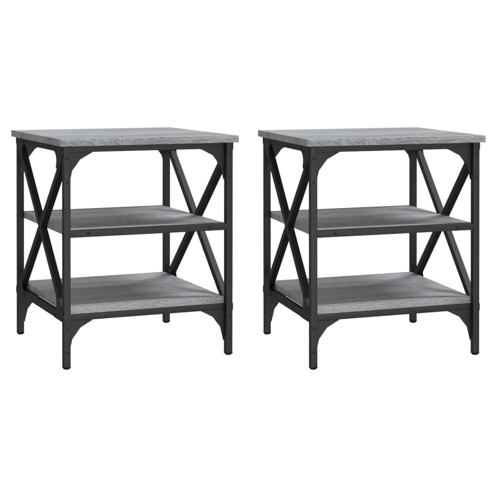 Tavolini 2 pz Grigio Sonoma 40x42x50 cm in Legno Multistrato - homemem39