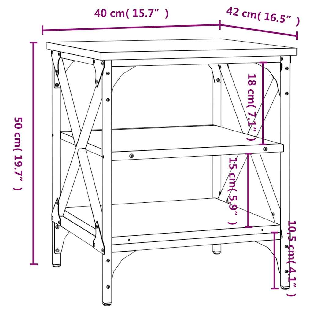 Tavolino da Salotto Rovere Marrone 40x42x50cm Legno Multistrato - homemem39