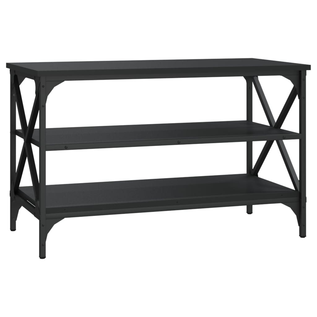 Mobile Porta TV Nero 80x40x50 cm in Legno Multistrato - homemem39