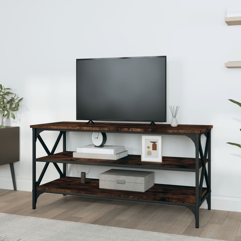 Mobile TV Rovere Fumo 100x40x50 cm in Legno Multistrato - homemem39