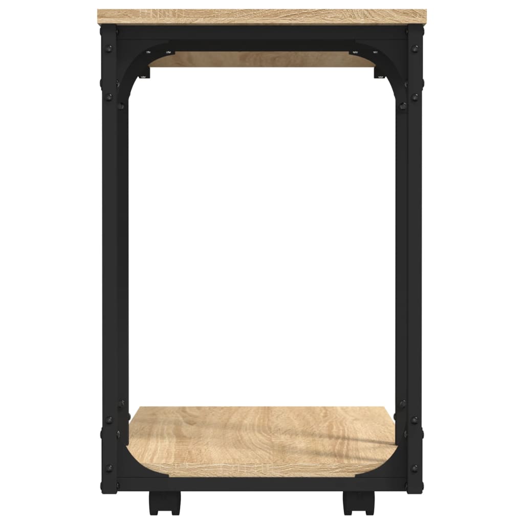Tavolino con Ruote Rovere Sonoma 50x35x55,5cm Legno Multistrato - homemem39