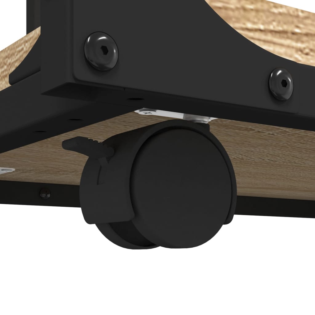 Tavolino con Ruote Rovere Sonoma 50x35x55,5cm Legno Multistrato - homemem39