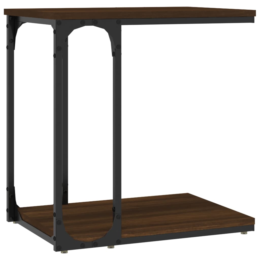 Tavolino Rovere Marrone 50x35x52 cm in Legno Multistrato - homemem39