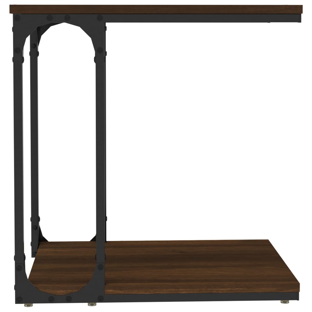 Tavolino Rovere Marrone 50x35x52 cm in Legno Multistrato - homemem39