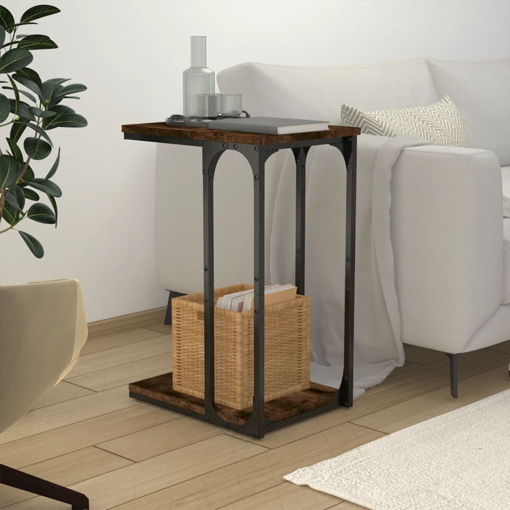 Tavolino Rovere Fumo 40x30x60 cm in Legno Multistrato - homemem39