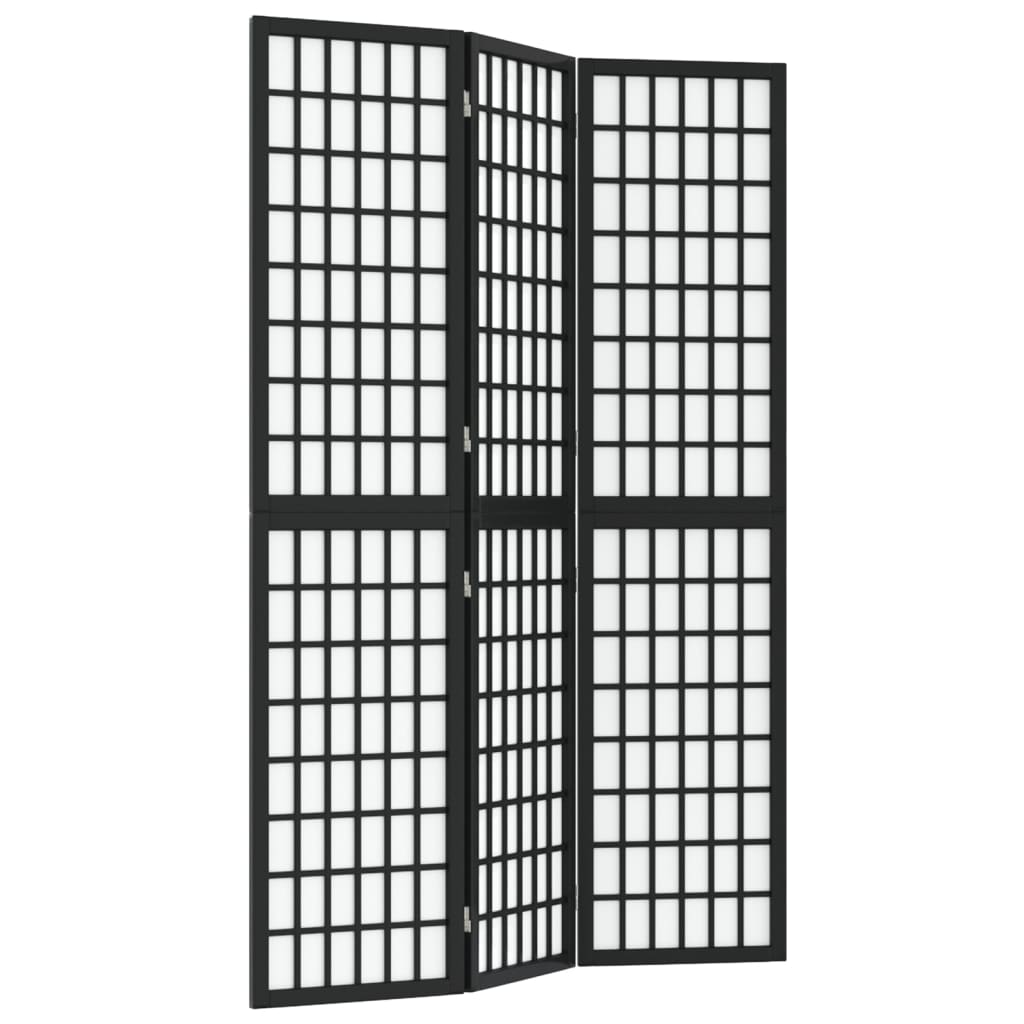 Divisorio Pieghevole 3 Pannelli Stile Giapponese 120x170cm Nero - homemem39