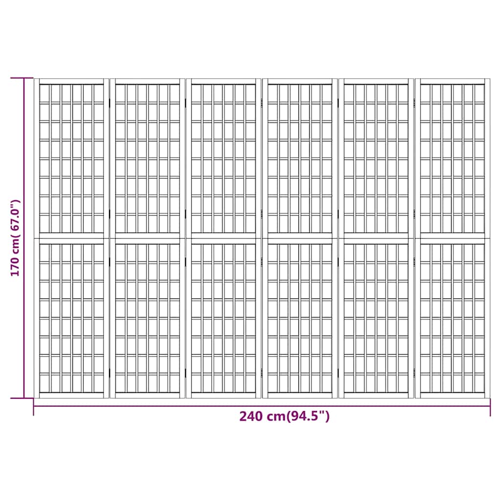 Divisorio Pieghevole 6 Pannelli Stile Giapponese 240x170cm Nero | homemem39