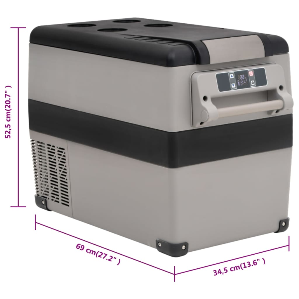 Borsa Frigo con Manico Nera e Grigia 55 L in PP e PE | homemem39