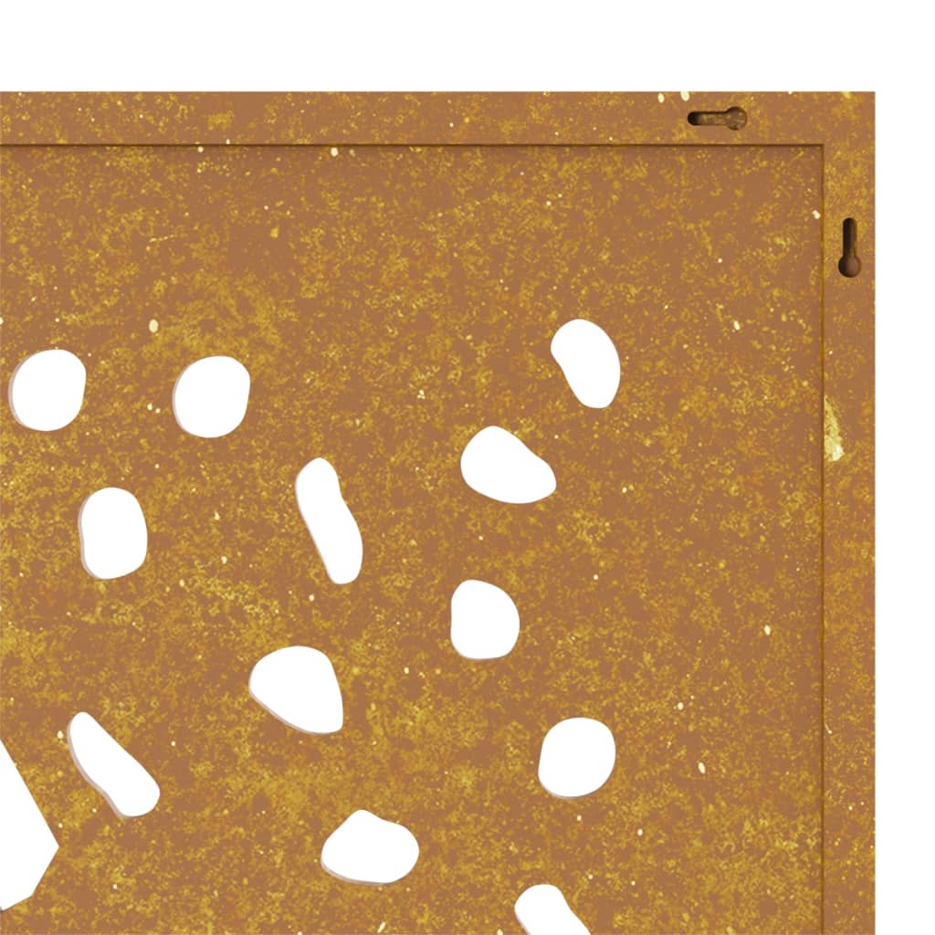 Decorazione Muro da Giardino 105x55 cm Foglia Acciaio Corten - homemem39