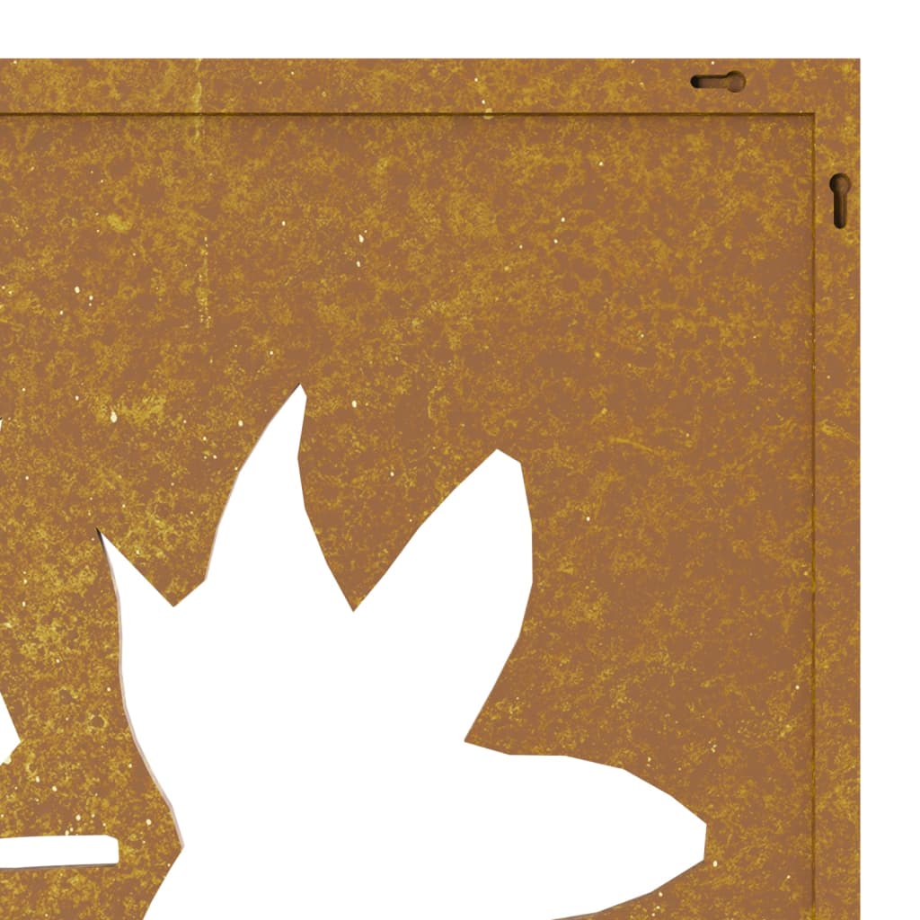 Decorazione Muro Giardino 55x55 cm Foglia Acero Acciaio Corten - homemem39