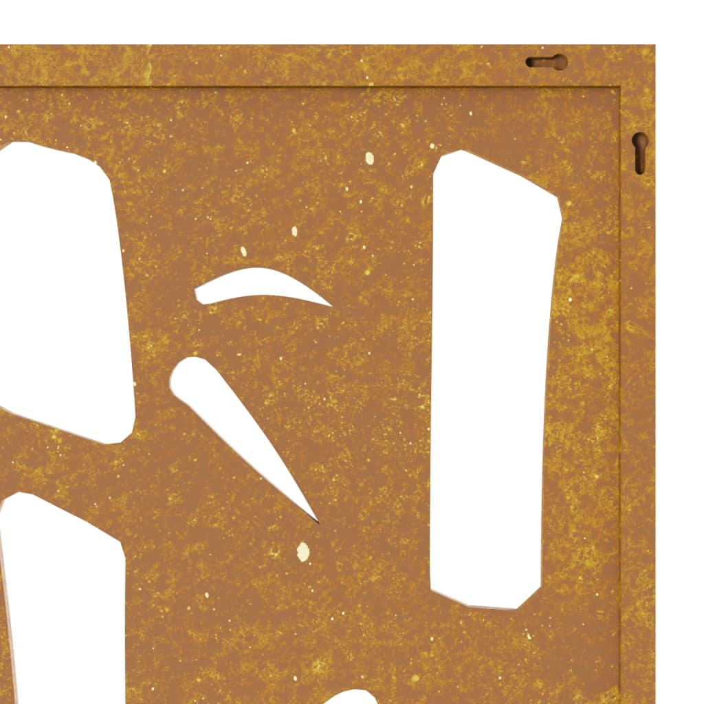 Decorazione Muro da Giardino 55x55 cm Bambù in Acciaio Corten - homemem39