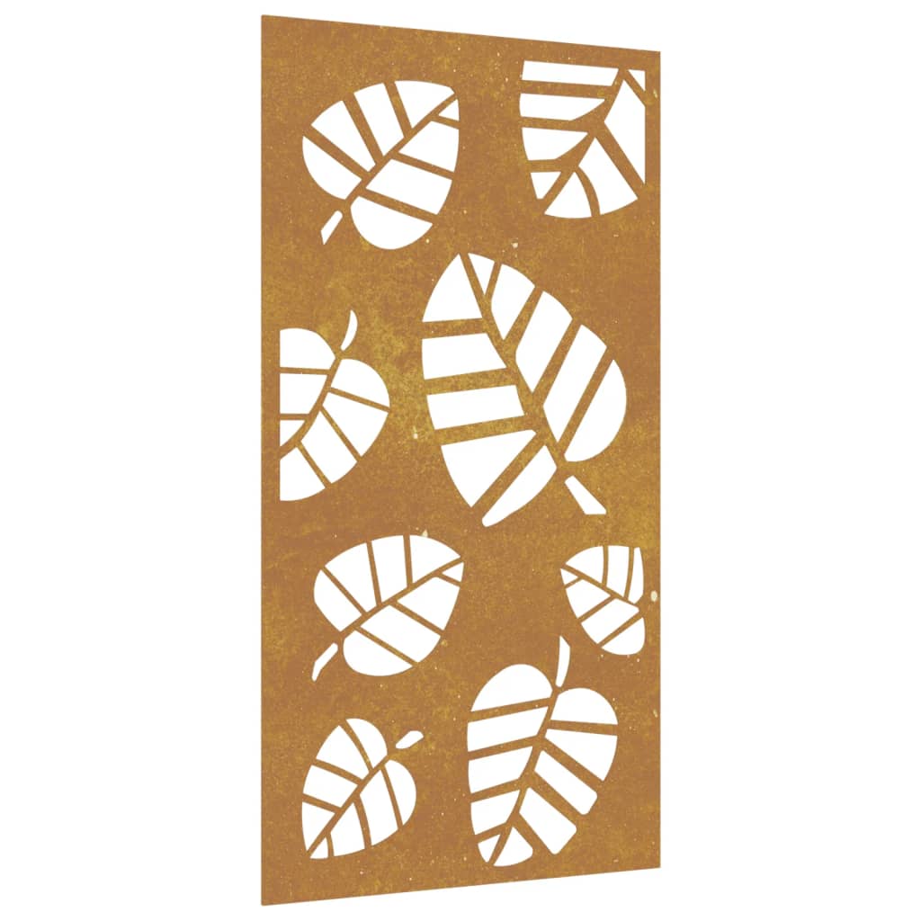 Decorazione Muro da Giardino 105x55 cm Foglia Acciaio Corten - homemem39