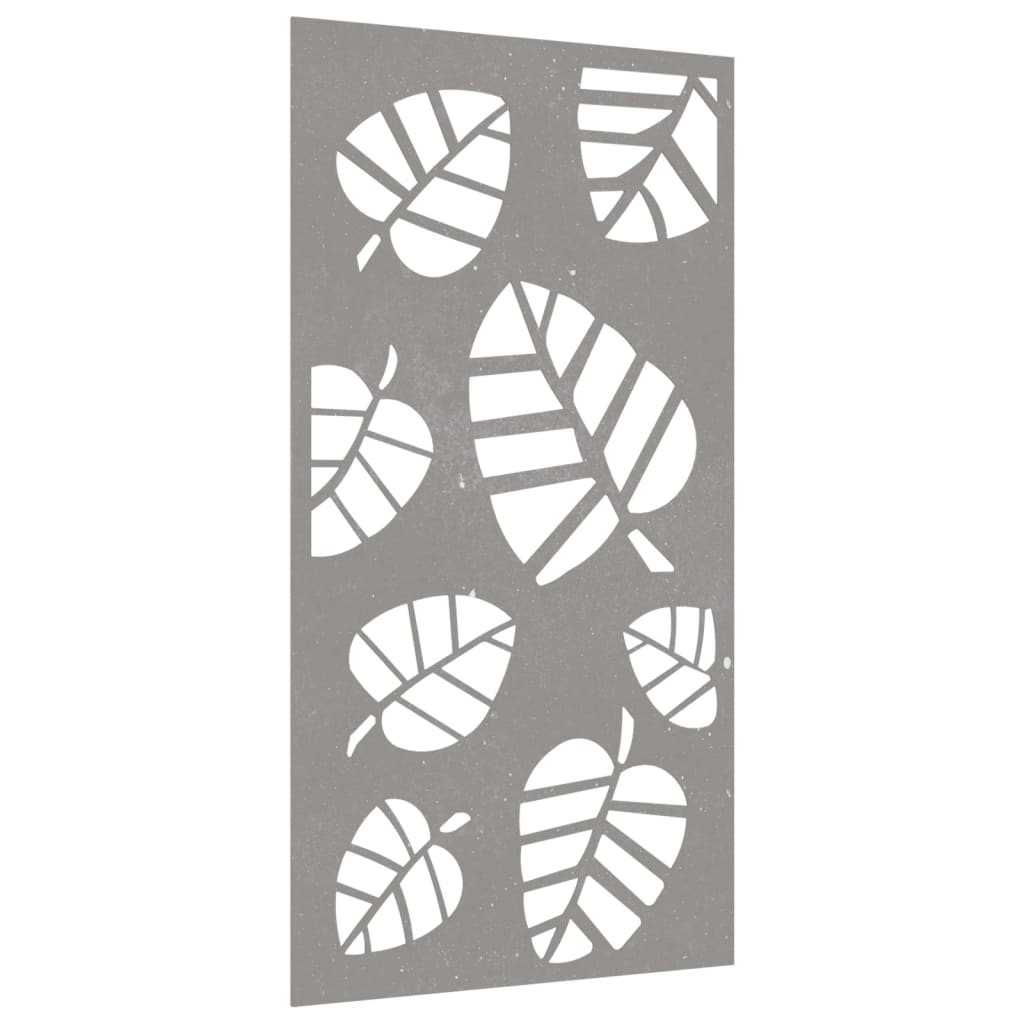 Decorazione Muro da Giardino 105x55 cm Foglia Acciaio Corten - homemem39