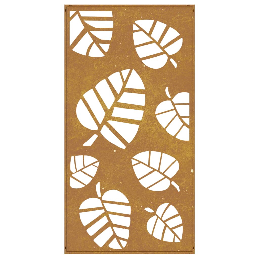 Decorazione Muro da Giardino 105x55 cm Foglia Acciaio Corten - homemem39