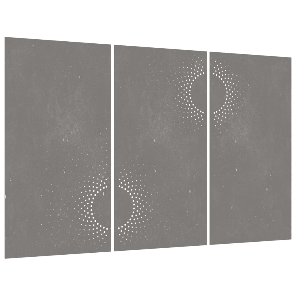 Decorazioni Muro da Giardino 3 pz 105x55 cm Sole Acciaio Corten - homemem39