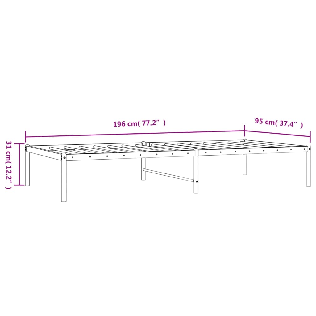 Giroletto in Metallo Nero 90x190 cm | homemem39