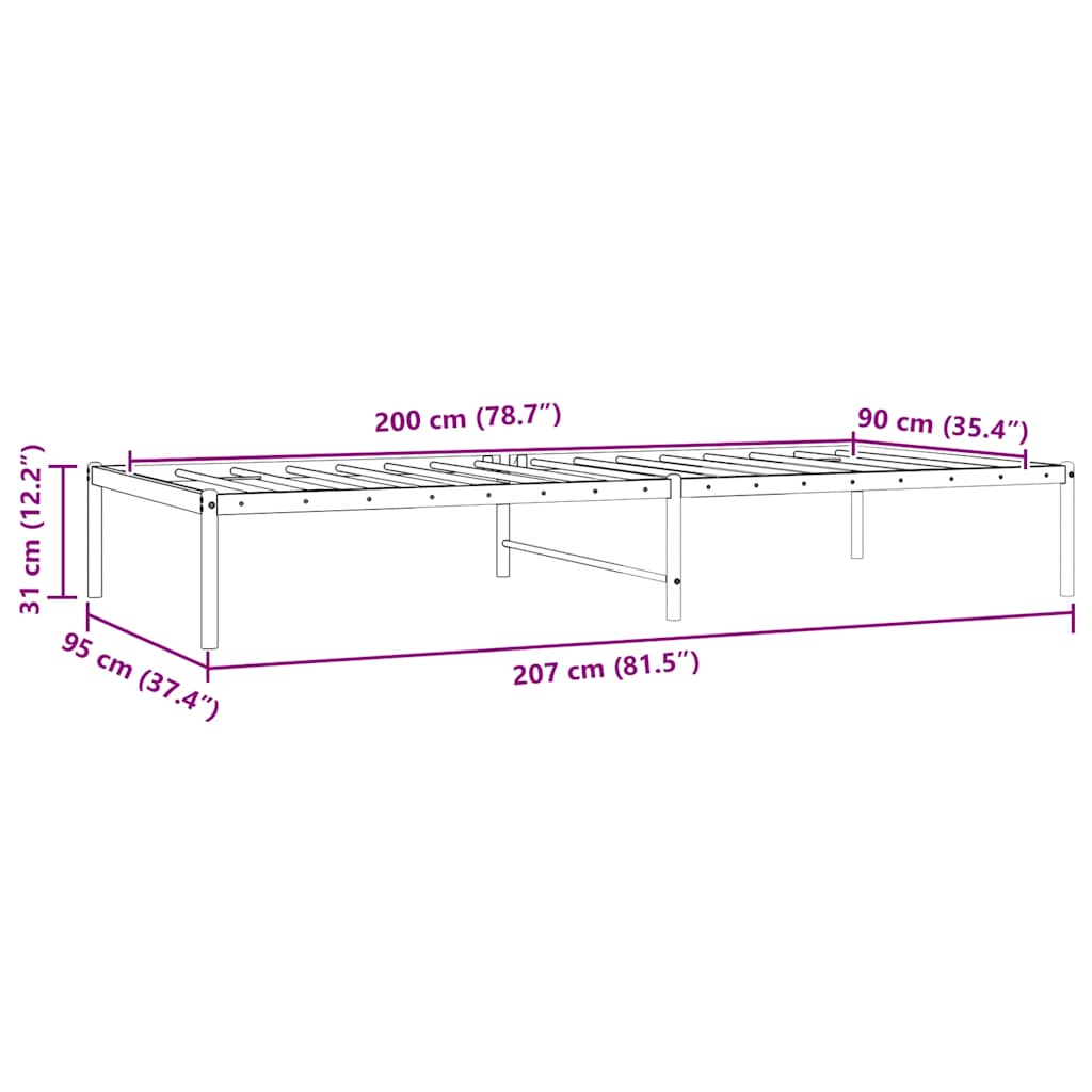 Giroletto in Metallo Nero 90x200 cm | homemem39