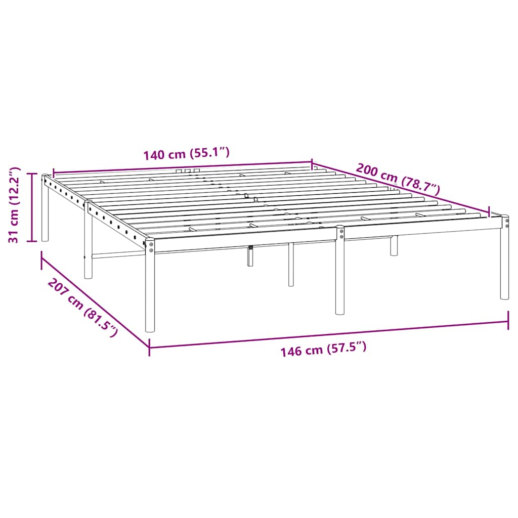Giroletto in Metallo Nero 140x200 cm | homemem39