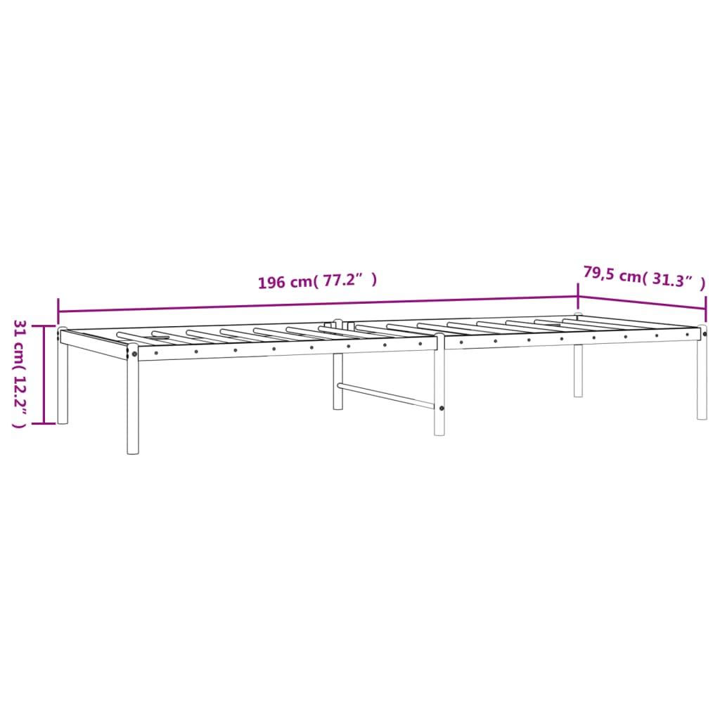 Giroletto in Metallo Bianco 75x190 cm | homemem39